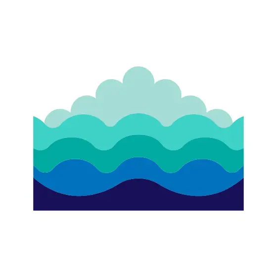 Layered Ocean Waves With Scalloped Crest
