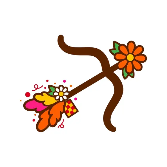 Brown Cupid's Arrow With Daisy Tip