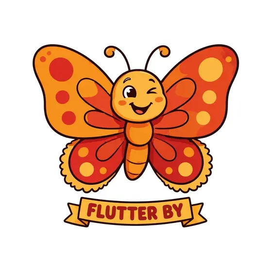 Winking Butterfly With Flutter By Banner