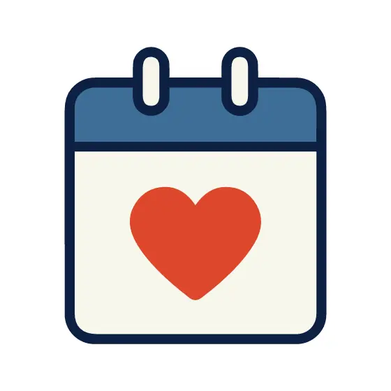Calendar Page With Heart Symbol
