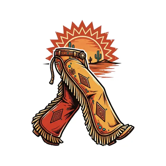 Beaded Chaps With Desert Sun Burst