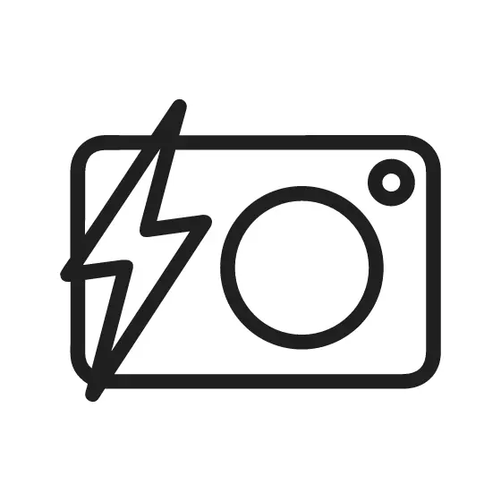 Camera With Lightning Bolt Across Side