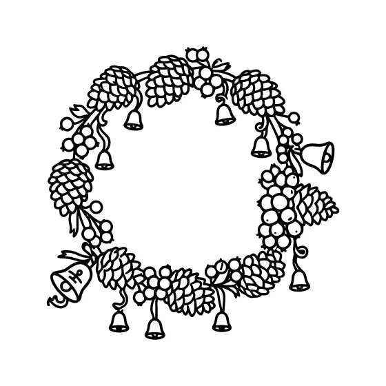 Pinecone Wreath With Bells and Berries