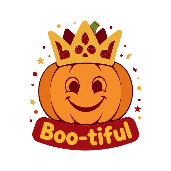 Smiling Pumpkin in Golden Crown