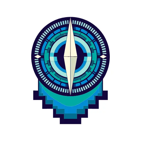 Navy Compass Rose With Diamond Needle