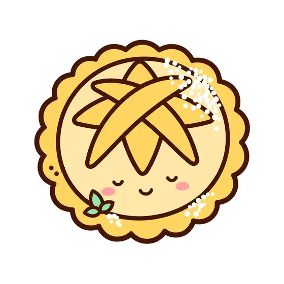 Sleepy Golden Mince Pie Sticker