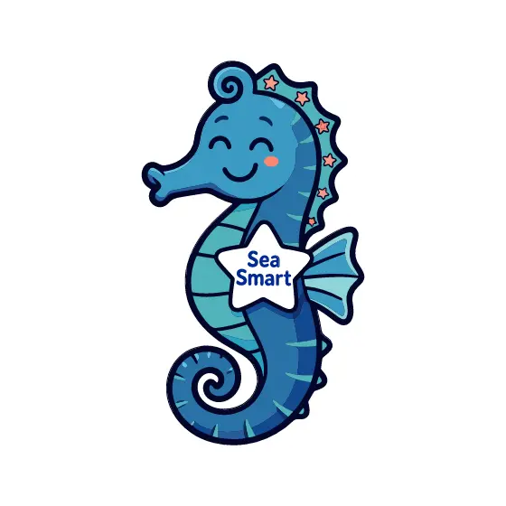 Deep Blue Seahorse With Stars