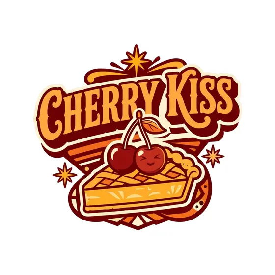 Cherry Kiss Diner Sign With Cherry Pie