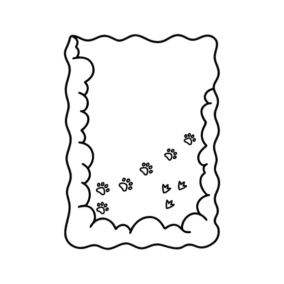 Snowdrift Border With Paw Prints
