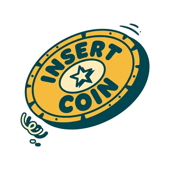 Insert Coin Token With Dotted Rim