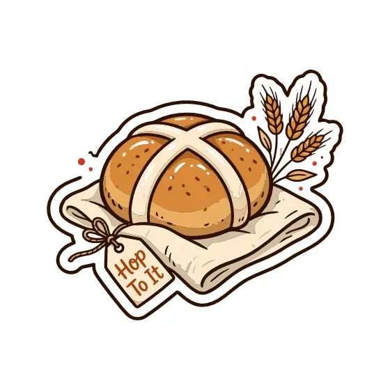 Hot Cross Bun With Hop Tag