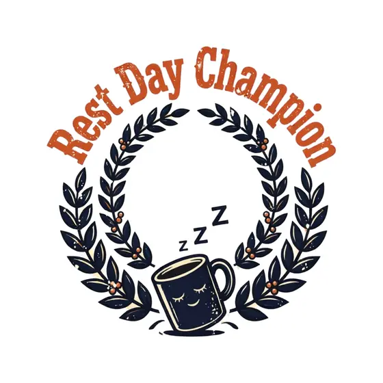Rest Day Champion With Sleeping Mug