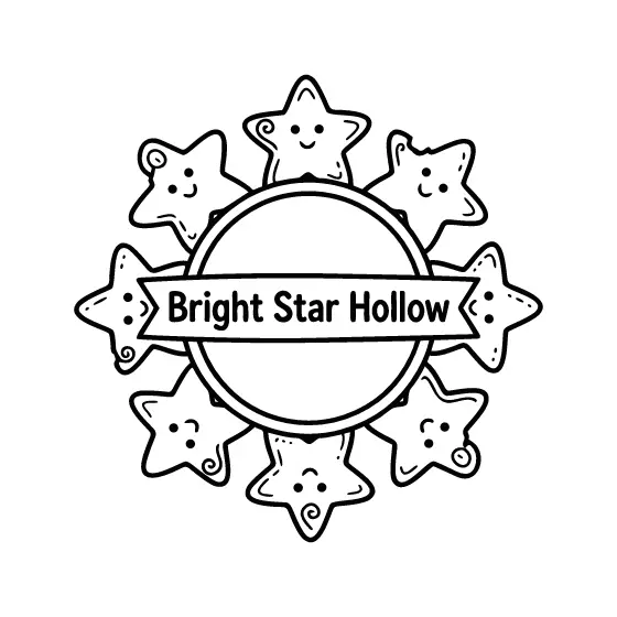 Smiling Gingerbread Stars with Wide Banner