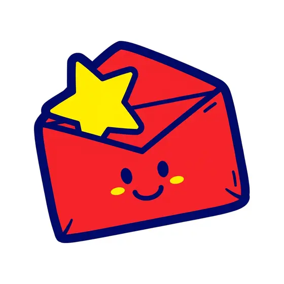 Smiling Red Envelope With Star