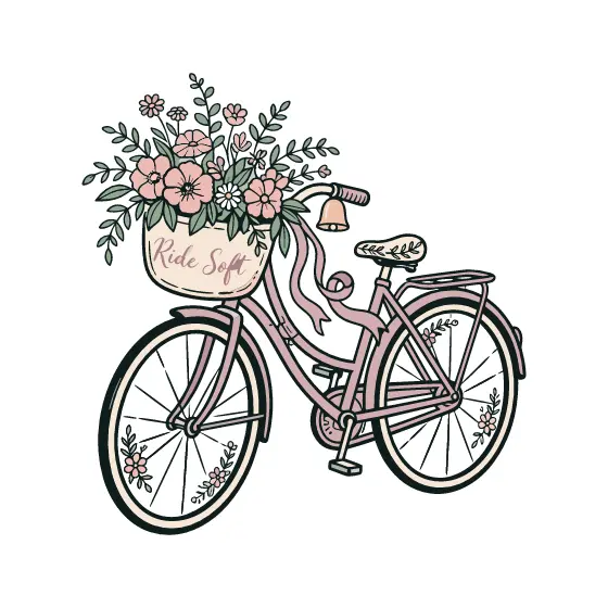 Pink Bicycle With Wildflower Basket