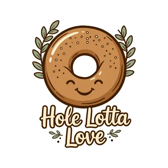 Smiling Bagel With Script Lettering