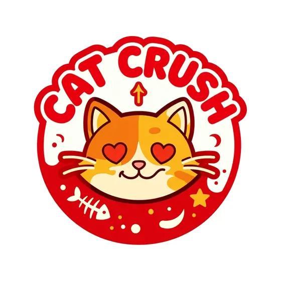 Heart-Eyed Orange Cat Badge