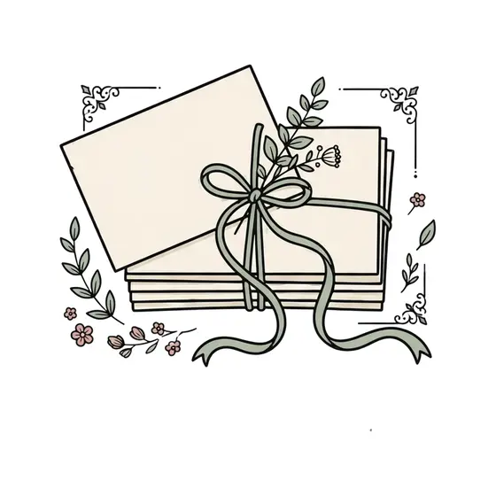 Tilted Card Bundle With Trailing Ribbon