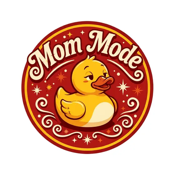 Mom Mode Rubber Duck Circle Badge