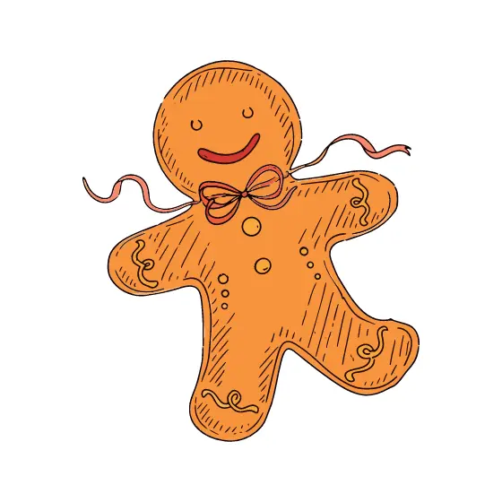 Dancing Gingerbread Man With Ribbon Streamers