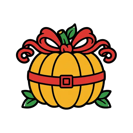 Mustard Pumpkin Gift Box With Red Bow
