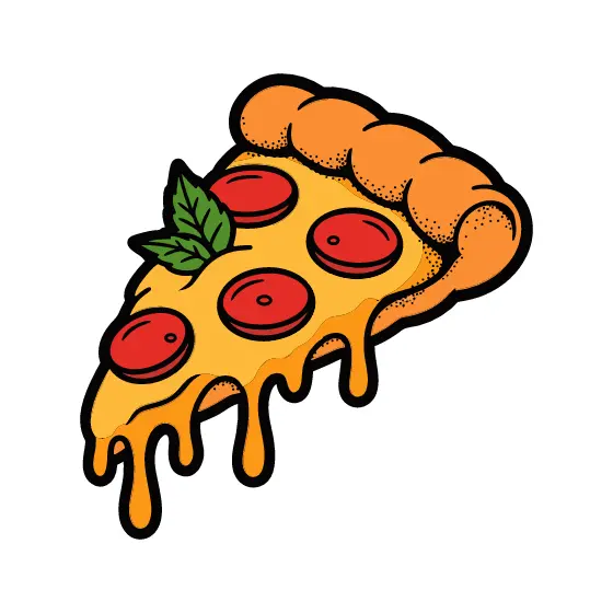 Cheesy Pizza Slice Drips Upright