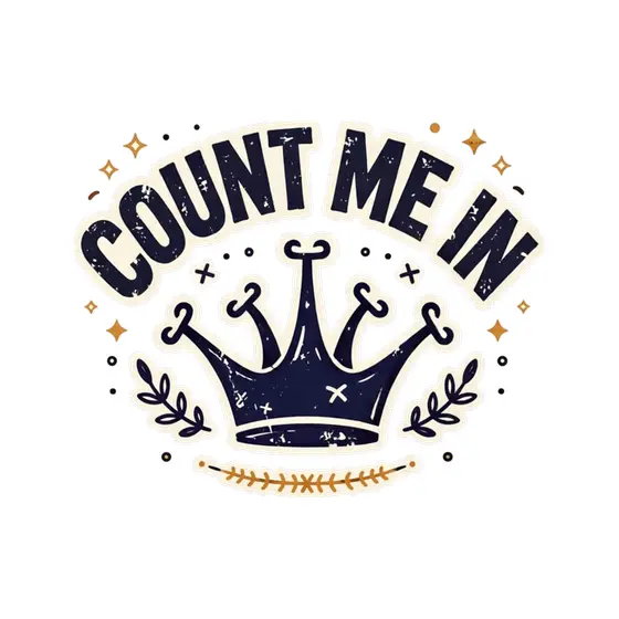 Count Me In With Navy Crown