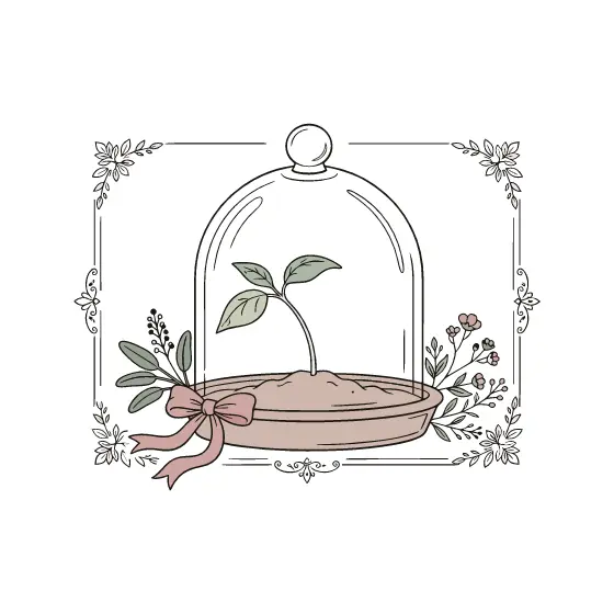 Seedling Cloche with Sage Branch