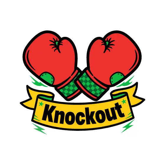 Red Boxing Gloves With Knockout Ribbon