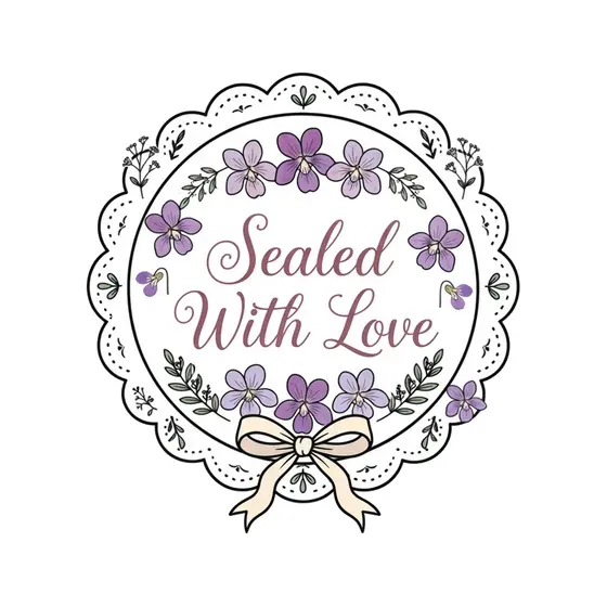 Lavender Violet Badge With Script