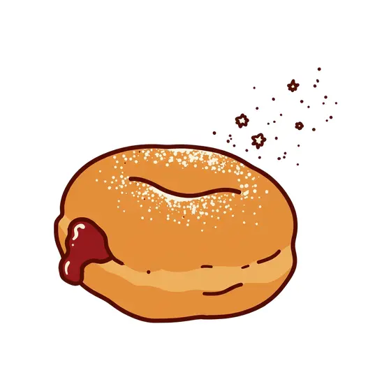 Sufganiyah With Drifting Sugar Sparkles
