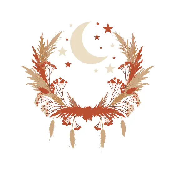 Boho Dried Flowers and Celestial Wreath