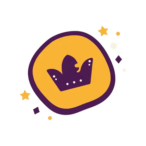 Gold Crown Coin With Purple Rim