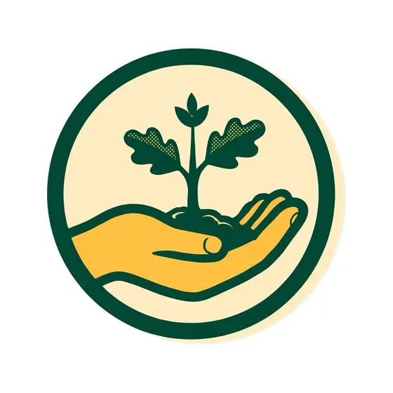 Mustard Hand Holding Young Sapling