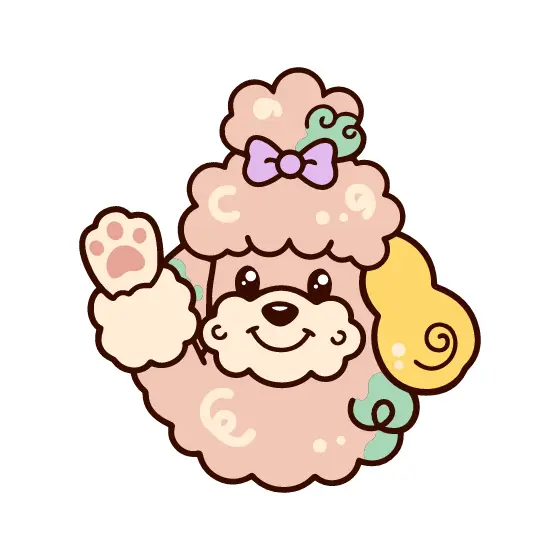 Pastel Poodle With Topknot Wave