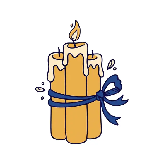 Beeswax Candle Bundle with Blue Bow