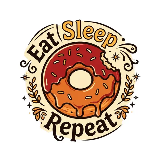 Red-Frosted Donut Badge With Bite