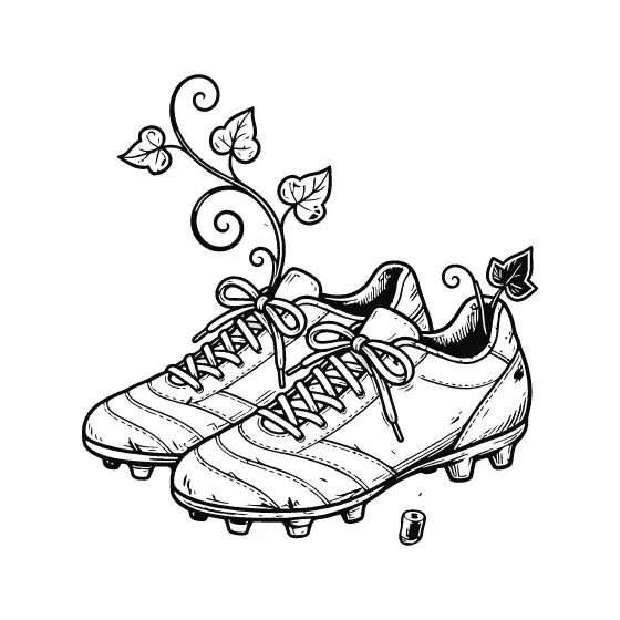 Paired Cleats With Curling Ivy Sprig