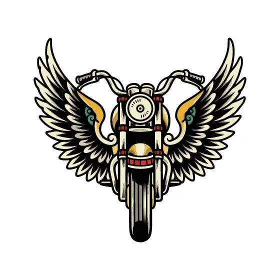 Winged Vintage Motorcycle Front Emblem