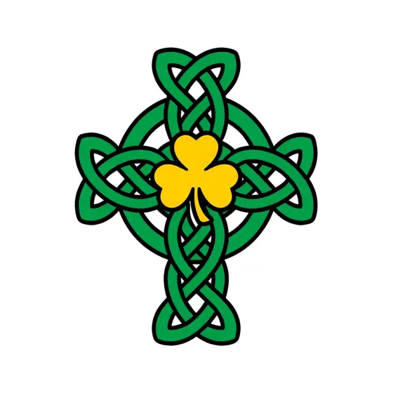 Slim Celtic Ring Cross With Shamrock