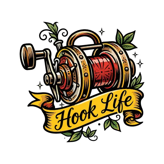 Side View Reel With Hook Life Banner