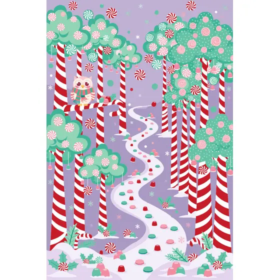 Candy Cane Forest With Owl Path