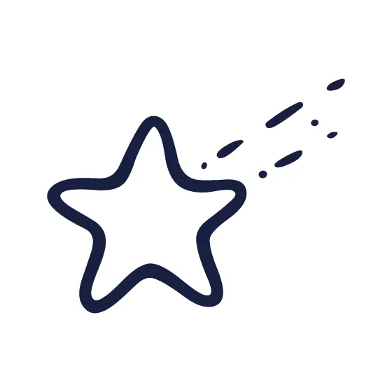 Rounded Star With Dot Sparkle Trail