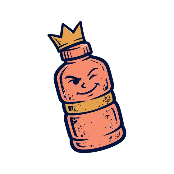 Winking Coral Bottle With Tilted Crown