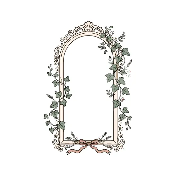 Cream Ornate Arch Frame With Ivy