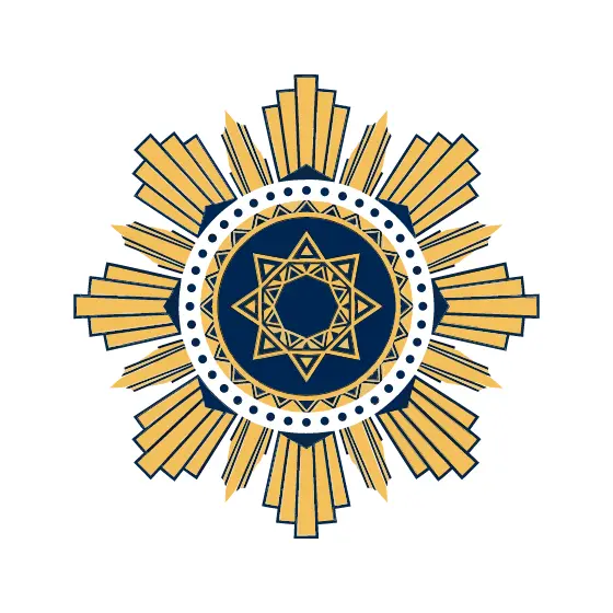 Art Deco Sunburst Star Badge