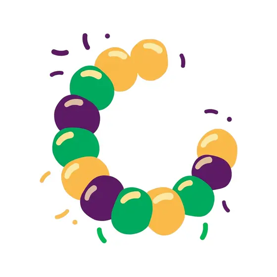 Gold-Topped Bead Crescent with Confetti