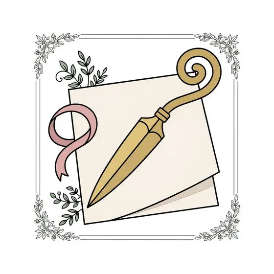 Brass Letter Opener on Cream Note