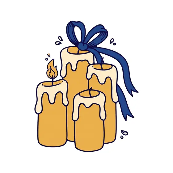 Stacked Candles with Tumbling Bow