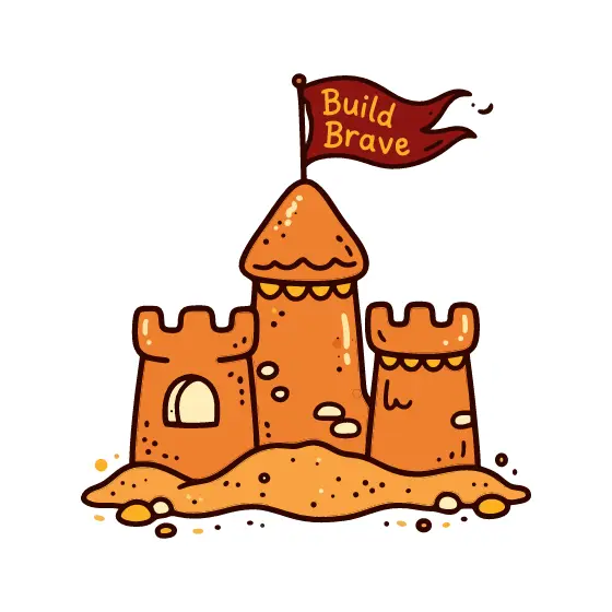 Brave Sandcastle With Waving Flag